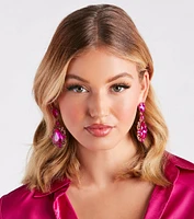 Gorgeous Glam Look Gemstone Chandelier Earrings