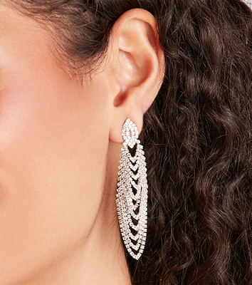 Elegance Served Rhinestone Chandelier Earrings