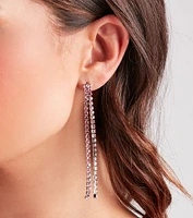 Go For The Glam Rhinestone Fringe Earrings