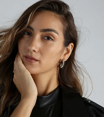 Fab Find Rhinestone Small Hoop Earrings