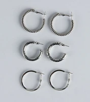 Bold Attitude Three-Pack Hoop Earrings Set