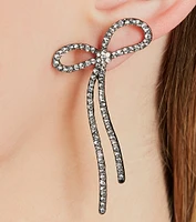 Glam Present Rhinestone Bow Earrings