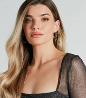 Glam Time Gemstone Hoop Earrings