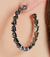 Glam Time Gemstone Hoop Earrings