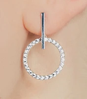 Pretty Sparkle Sterling Silver Plated Cubic Zirconia Hoop Earrings