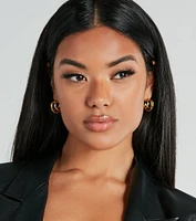 Modern Chic 14K Gold Plated Triple Hoop Earrings