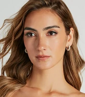 Radiant Stance Rhinestone Mini Hoop Earrings