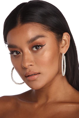 Large Luxe Rhinestone Hoops