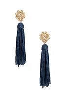 Bloom Rhinestones Tassel Earrings