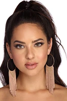 Beaded Long Fringe Earrings
