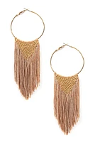 Beaded Long Fringe Earrings