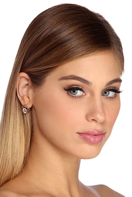 Square Frame Stud Earrings