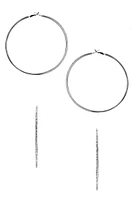 All Over Rhinestone Hoop Earrings