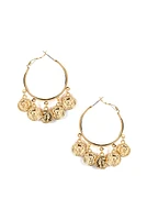 Coin Drop Mini Hoop Earrings