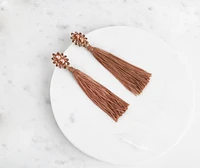 Boho Tassel Floral Earrings