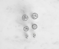 Cubic Zirconia Stud 3 Pack