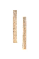 Long Rhinestone Fringe Earrings