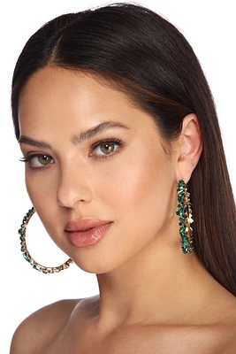 Multi Gemstone Hoop Earrings