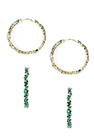 Multi Gemstone Hoop Earrings
