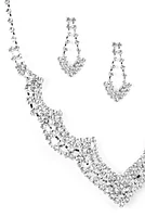 Scalloped Rhinestone Necklace & Earrings