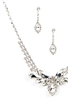 Rhinestone Leaf Necklace Set