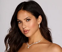 Rhinestone Teardrop Necklace And Dusters