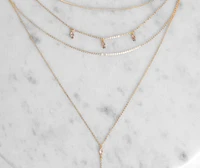 Dainty Stone Lariat Necklace