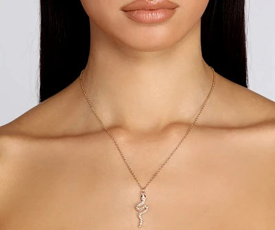 Sleek Snake Charm Necklace Set