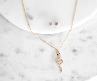 Sleek Snake Charm Necklace Set