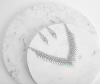 Marquise Rhinestone Necklace Set