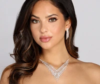 All Dolled Up Rhinestone Fringe Necklace Set