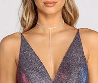 Touch Dainty Rhinestone Lariat Choker