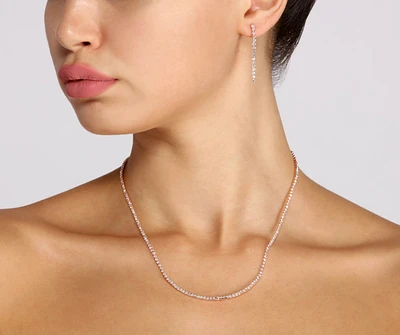Luxe Life Rhinestone Necklace + Earring Set