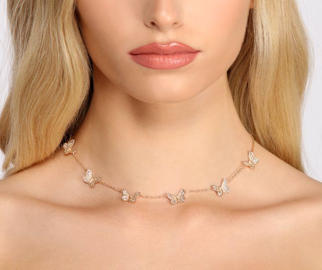 Dazzling Rhinestone Choker And Necklace Set