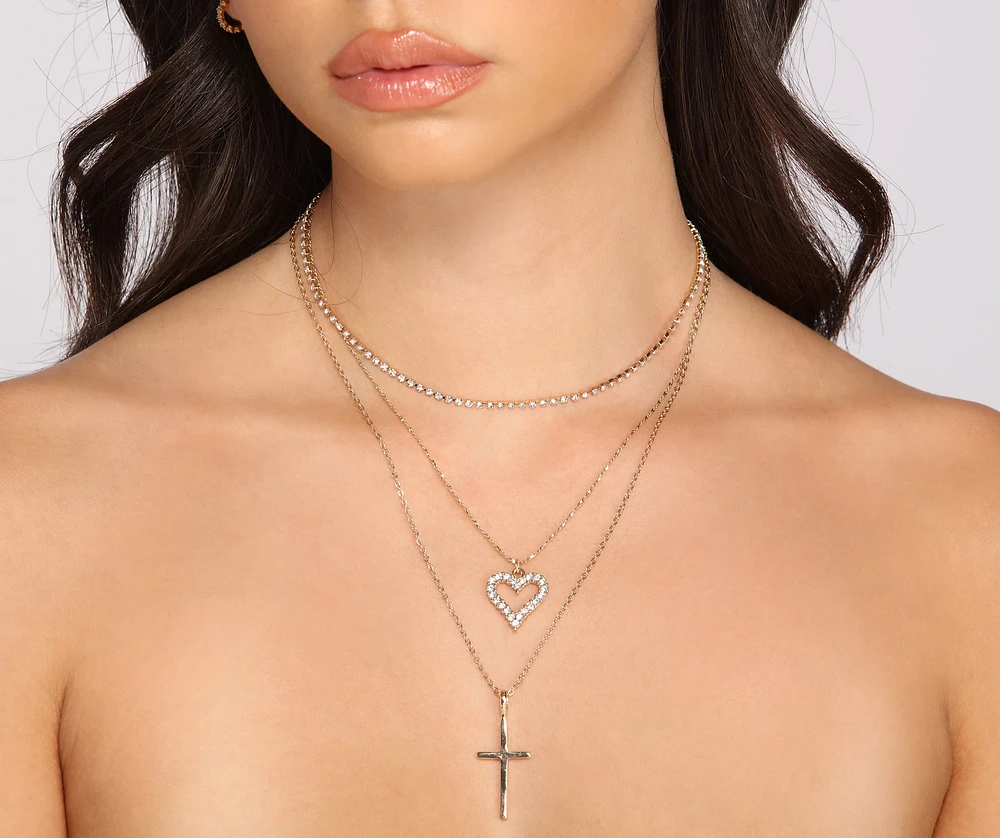 Three-Pack Dainty Layered Charm Necklaces