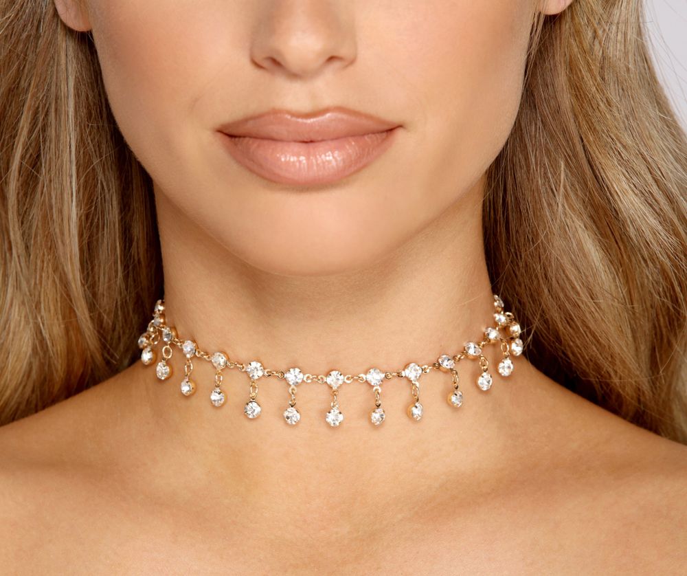 Windsor Glam And Glow Rhinestone Choker Necklace