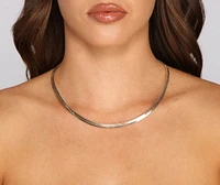 Sleek Snake Chain Choker Necklace