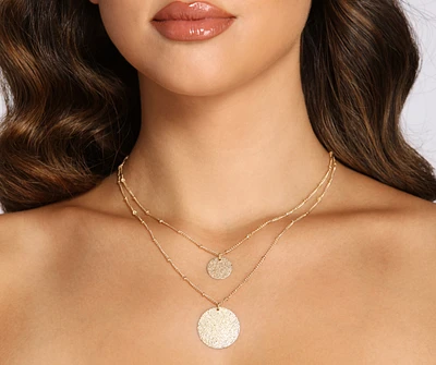 Chic Layered Coin Charm Necklace