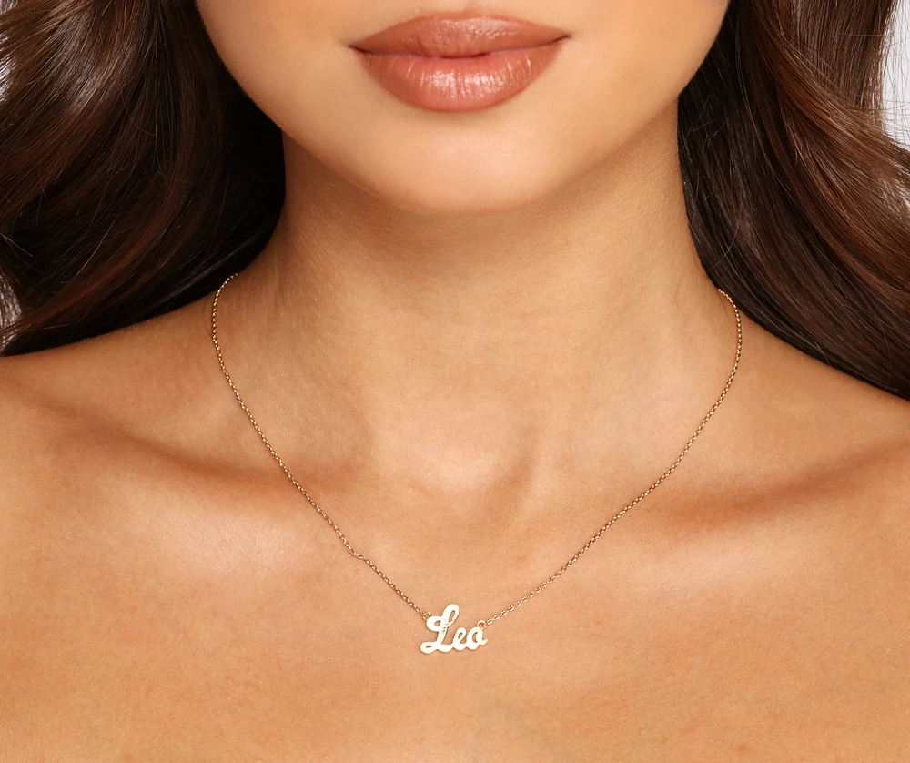 Leo Script Necklace