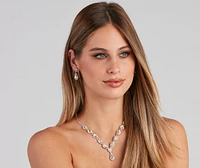 Simply Stunning Rhinestone Lariat Jewelry Set