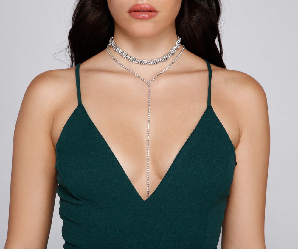 Windsor Dazzling Rhinestone Choker And Necklace Set | Connecticut Post