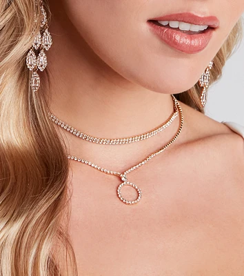 Circle Me Not Rhinestone Collar Set