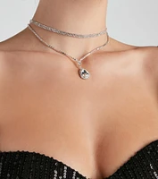 Evening Soiree Rhinestone Teardrop Choker Set