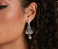 Floral Drops Rhinestone Collar And Earrings Set