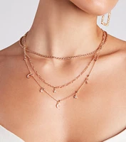Cool-Girl Chic Celestial Charm Necklace