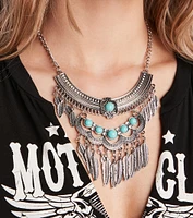 Dreamy Bohemian Vibes Turquoise Statement Necklace