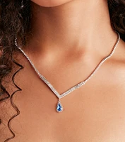 Chic And Luxe Gemstone Necklace Earrings Set