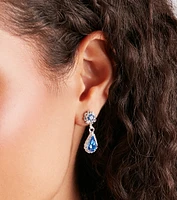 Chic And Luxe Gemstone Necklace Earrings Set
