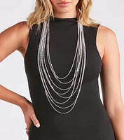 Luxe Layers Draped Rhinestone Necklace