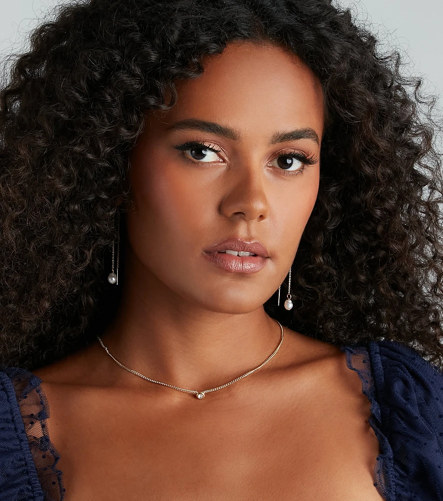 All The Details Dainty Rhinestone Necklace